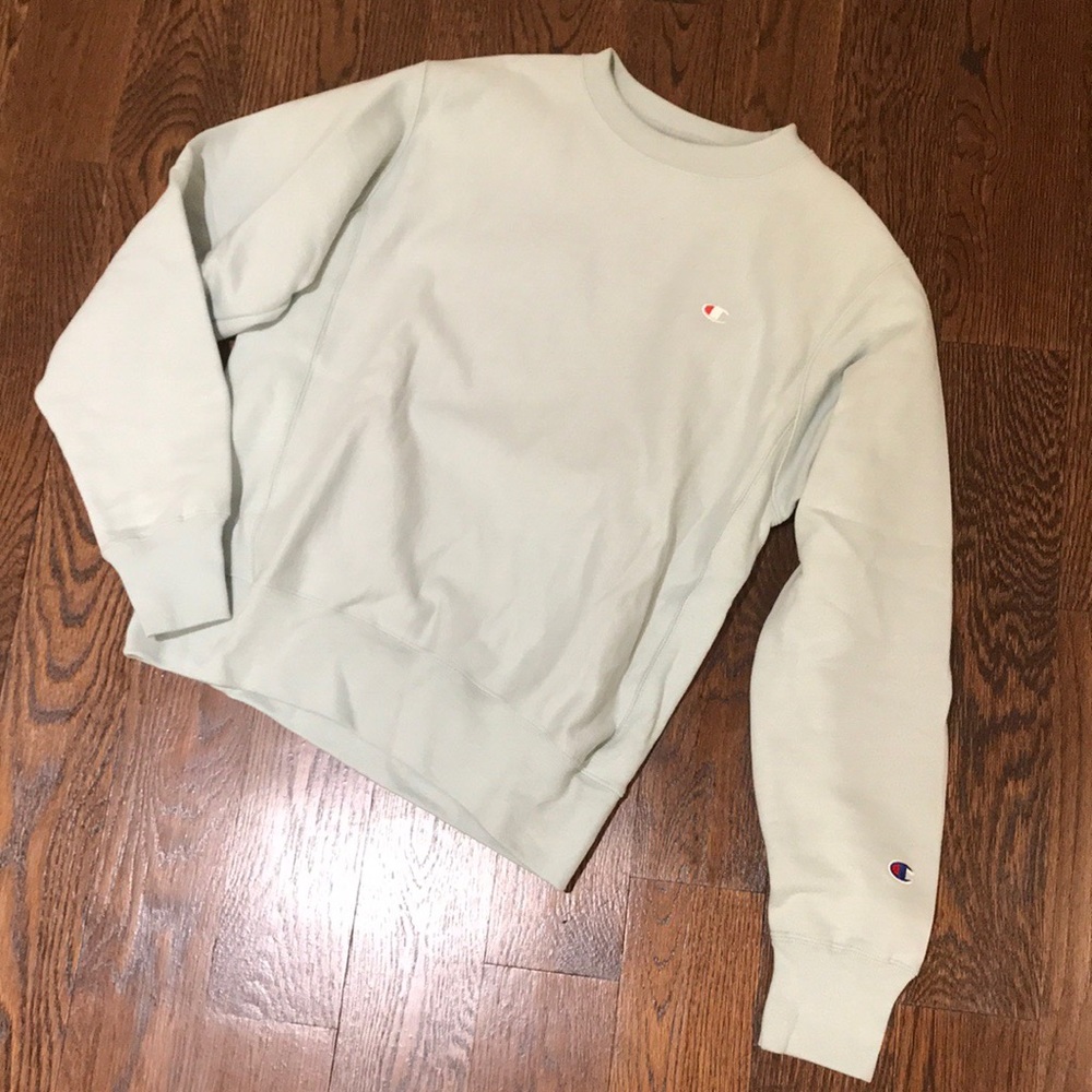 Mint blue champion crew neck sweatshirt